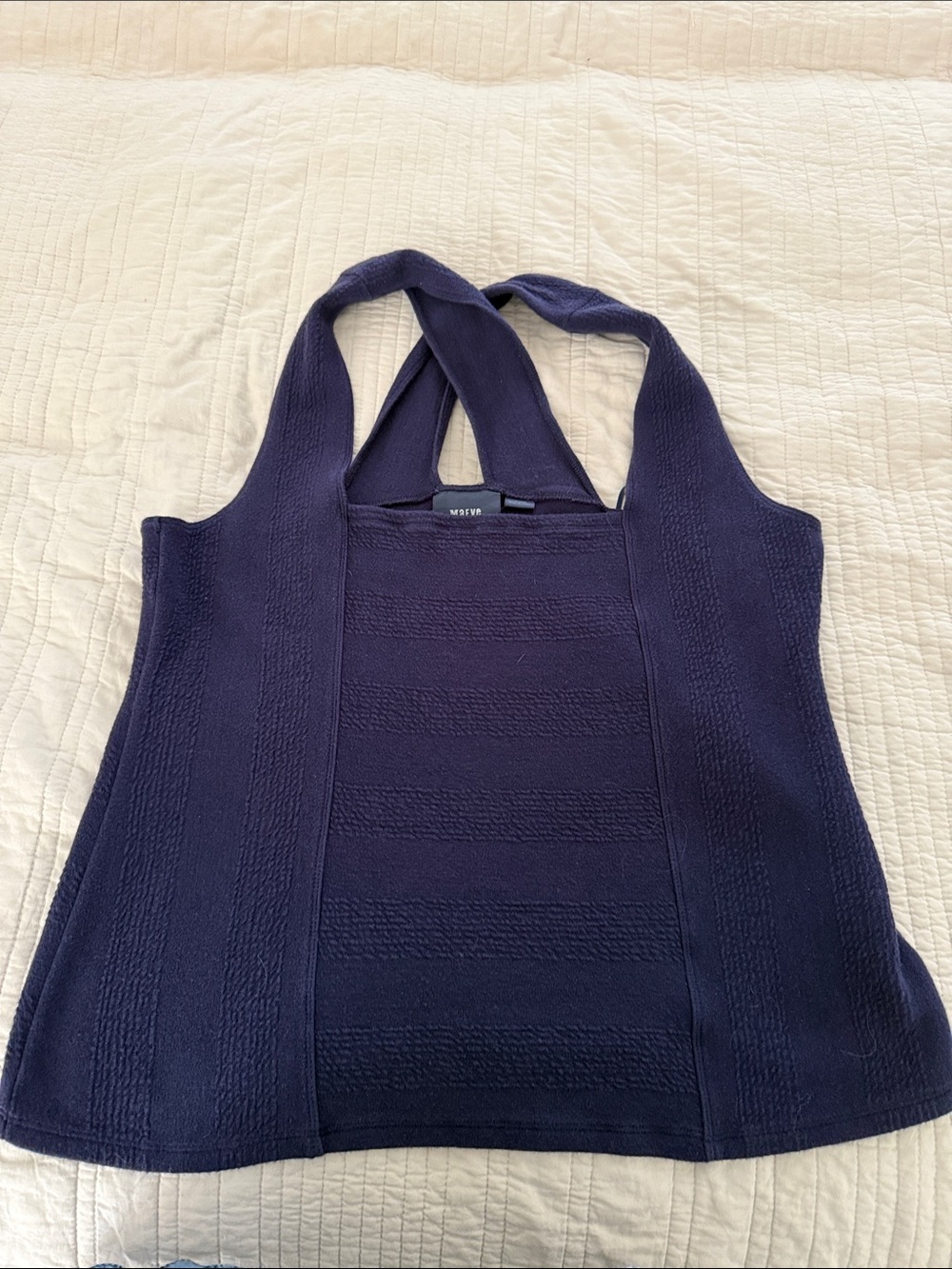 Maeve Navy Blue Textured Knit Tank Top